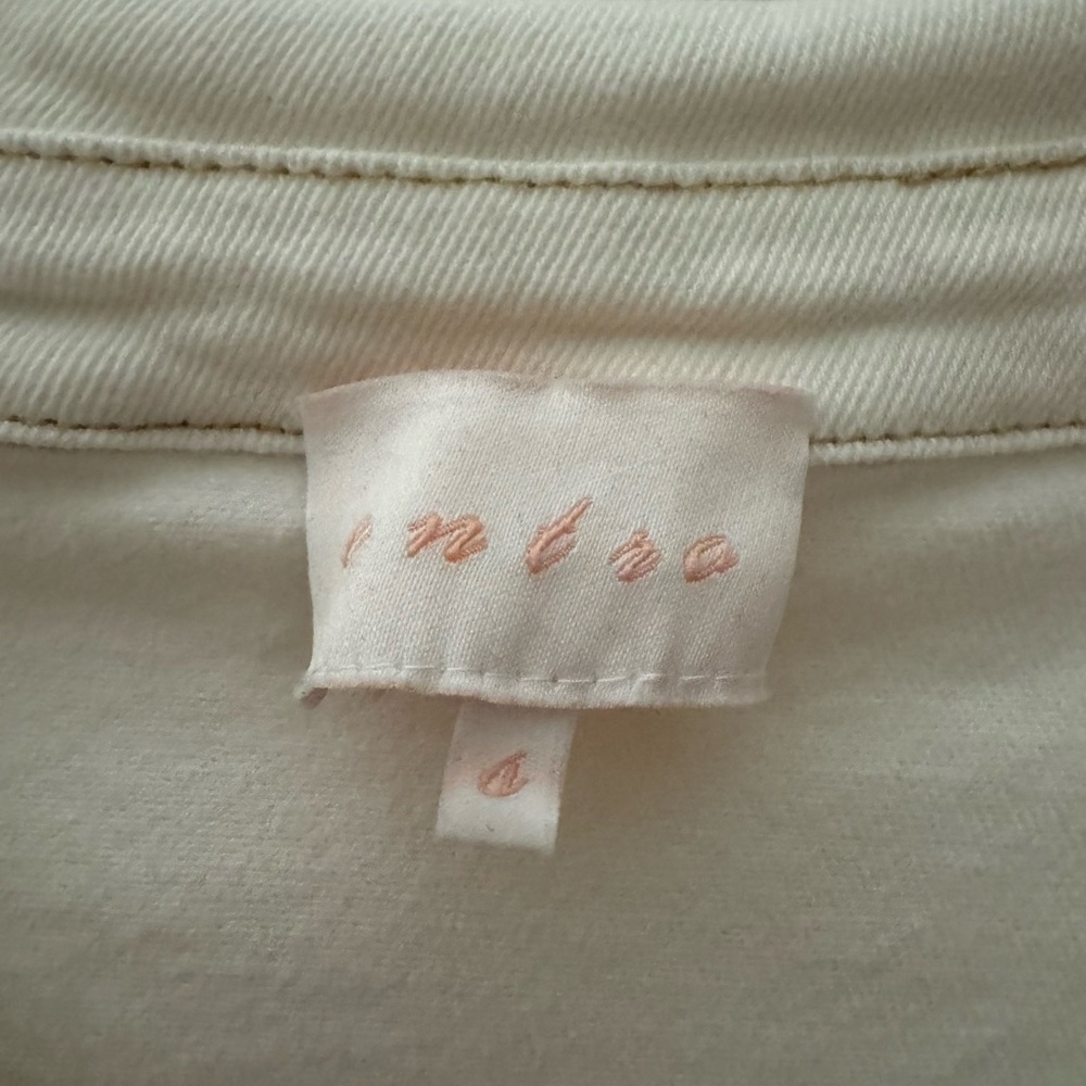 White Denim Button-Down Jumpsuit - image 3